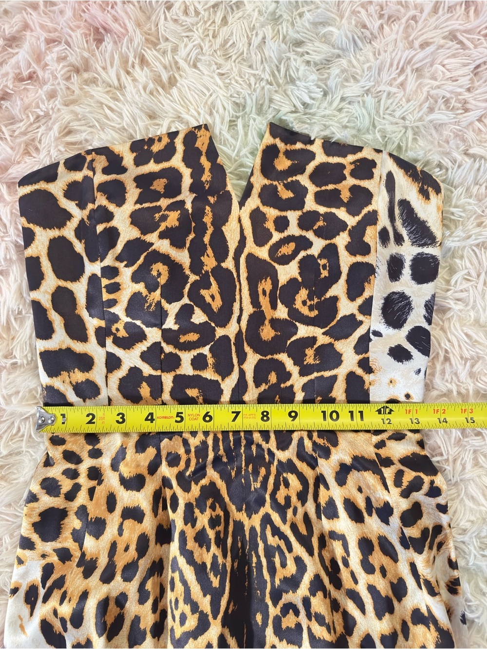 Yves Saint Laurent Vintage Leopard Print Strapless Dress Size 38 - Picture 10 of 16